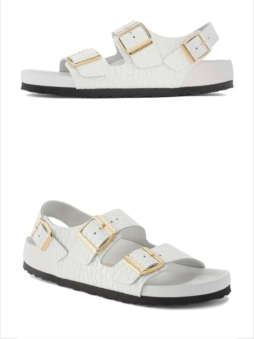 💎NEW! Birkenstock White Milano Croc Embossed Sandals 🐊